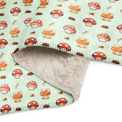 Happy Mushroom Toad Stool Sherpa blanket