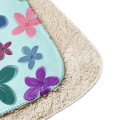 Flowers Sherpa Blanket