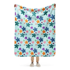 Flowers Sherpa Blanket