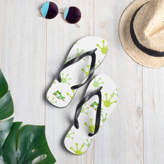 Cheeky Tree Frog Footprint Flip-Flops Gift for Someone who loves frogs frog lover