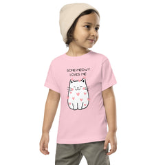 Funny T-shirt Some-Meowy Loves Me Cat Kitty Toddler Short Sleeve Tee gift for someone who loves cat gift for Valentine's Day