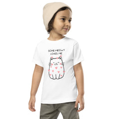 Funny T-shirt Some-Meowy Loves Me Cat Kitty Toddler Short Sleeve Tee gift for someone who loves cat gift for Valentine's Day