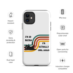 Funny Phone Case Black Cat Retro I'm now Cool Tough Case for iPhone® funny gift for older person