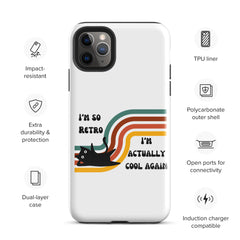 Funny Phone Case Black Cat Retro I'm now Cool Tough Case for iPhone® funny gift for older person