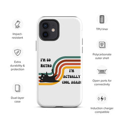 Funny Phone Case Black Cat Retro I'm now Cool Tough Case for iPhone® funny gift for older person