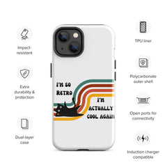 Funny Phone Case Black Cat Retro I'm now Cool Tough Case for iPhone® funny gift for older person