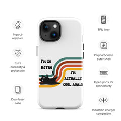 Funny Phone Case Black Cat Retro I'm now Cool Tough Case for iPhone® funny gift for older person