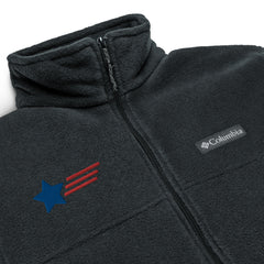 America Pride Star and Flag USA Unisex Zippered Long Sleeve Columbia Fleece Jacket with Pockets