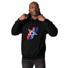 Stylized Star American Flag Interpretation Red White and Blue Unisex Hoodie