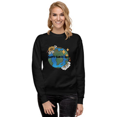 Happy Earth Day Unisex Premium Sweatshirt Earth Flowers