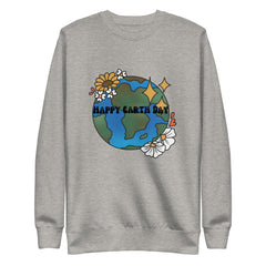 Happy Earth Day Unisex Premium Sweatshirt Earth Flowers