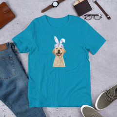 Yellow Labrador Happy Easter Bunny Unisex T-shirt gift for Yellow Lab dog lover