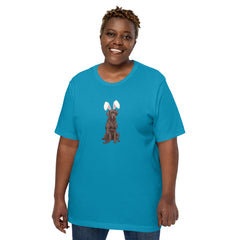 Chocolate Labrador Happy Easter Bunny Unisex T-shirt gift for Chocolate Lab Dog Owner Lover