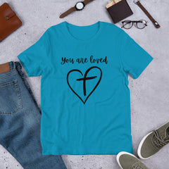 Jesus You are Loved Cross in Heart Unisex t-shirt gift for Christian Easter