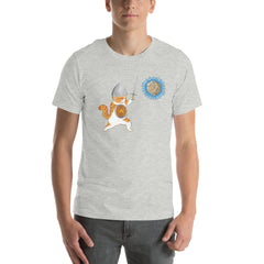 D&D Cat in Armor D20 Unisex t-shirt for someone who loves cats and D20s