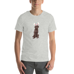 Chocolate Labrador Happy Easter Bunny Unisex T-shirt gift for Chocolate Lab Dog Owner Lover