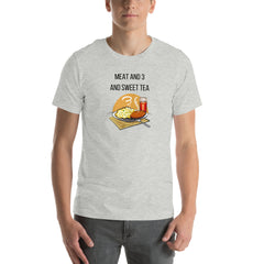 Meat and Three Crew Neck Unisex t-shirt gift for Meat and 3 food lover