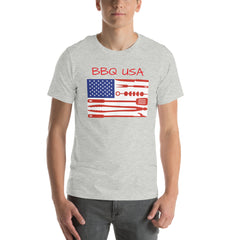 USA Flag BBQ USA Short Sleeve Crew Neck Unisex t-shirt Independance Day 4th of July