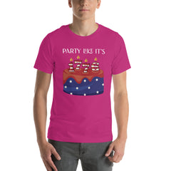 USA Flag Party like Its 1776 Short Sleeve Crew Neck Unisex t-shirt Independance Day 4th of July