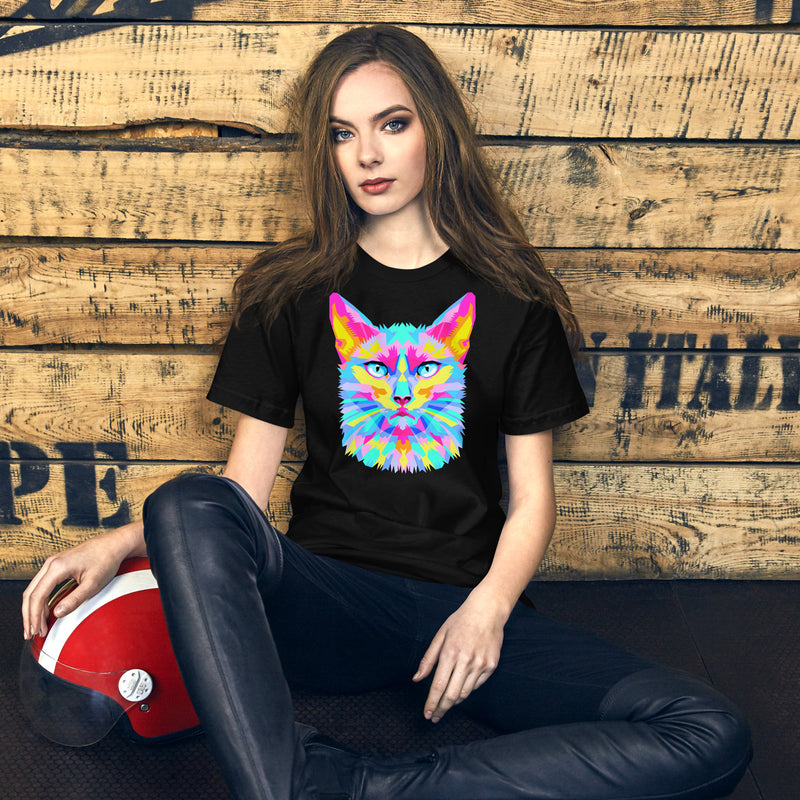 Artistic Geometric Colorful Cat Unisex t-shirt