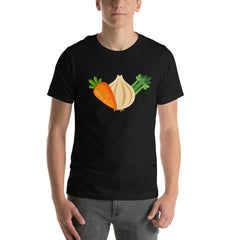 Mirepoix Carrots Onions Celery Unisex t-shirt Gift for Someone who loves to cook