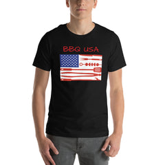 USA Flag BBQ USA Short Sleeve Crew Neck Unisex t-shirt Independance Day 4th of July