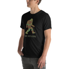 Camoflage Sasquatch Yeti Bigfoot Unisex t-shirt in Regular & Plus