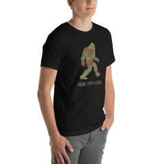 Camoflage Sasquatch Yeti Bigfoot Unisex t-shirt in Regular & Plus