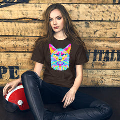 Artistic Geometric Colorful Cat Unisex t-shirt