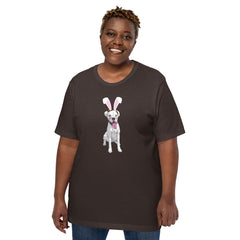 White Boxer Happy Easter Bunny Unisex t-shirt gift for Easter Boxer Dog Lover