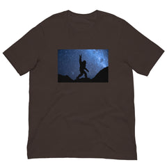 Sasquatch Bigfoot Starry Night Sky Peace Unisex T-shirt Crew Neck Short Sleeve Regular and Plus Sizes