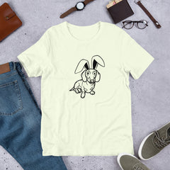 Dachshund Outline Happy Easter Bunny Unisex t-shirt gift for Dachshund Weiner dog lover owner