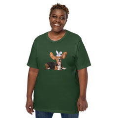 Funny Basset Hound Happy Easter Bunny Unisex t-shirt gift for Basset Hound Owner Lover