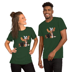 Funny Basset Hound Happy Easter Bunny Unisex t-shirt gift for Basset Hound Owner Lover