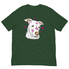 White Pitbull Kisses Short Sleeve Crew Neck Unisex t-shirt