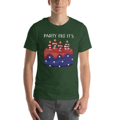 USA Flag Party like Its 1776 Short Sleeve Crew Neck Unisex t-shirt Independance Day 4th of July