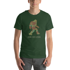 Camoflage Sasquatch Yeti Bigfoot Unisex t-shirt in Regular & Plus