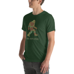 Camoflage Sasquatch Yeti Bigfoot Unisex t-shirt in Regular & Plus