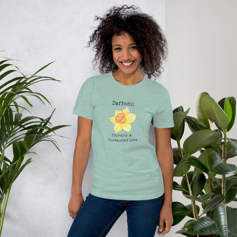 Victorian Flower Language Daffodil Chivalry Unrequited Love Unisex t-shirt