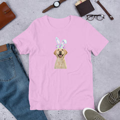 Yellow Labrador Happy Easter Bunny Unisex T-shirt gift for Yellow Lab dog lover