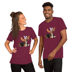 Funny Basset Hound Happy Easter Bunny Unisex t-shirt gift for Basset Hound Owner Lover