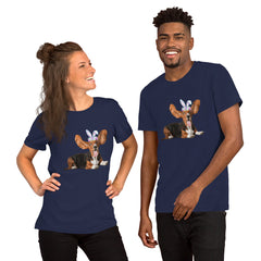 Funny Basset Hound Happy Easter Bunny Unisex t-shirt gift for Basset Hound Owner Lover