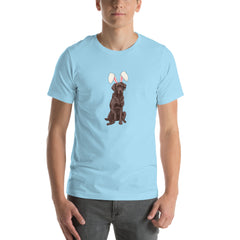 Chocolate Labrador Happy Easter Bunny Unisex T-shirt gift for Chocolate Lab Dog Owner Lover