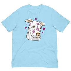 White Pitbull Kisses Short Sleeve Crew Neck Unisex t-shirt