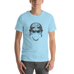 Masked Skull in War Short Sleeve Crew Neck Helmut Unisex t-shirt