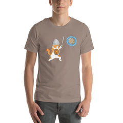 D&D Cat in Armor D20 Unisex t-shirt for someone who loves cats and D20s