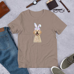 Yellow Labrador Happy Easter Bunny Unisex T-shirt gift for Yellow Lab dog lover