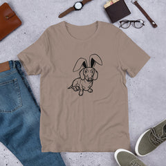 Dachshund Outline Happy Easter Bunny Unisex t-shirt gift for Dachshund Weiner dog lover owner