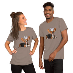 Funny Basset Hound Happy Easter Bunny Unisex t-shirt gift for Basset Hound Owner Lover