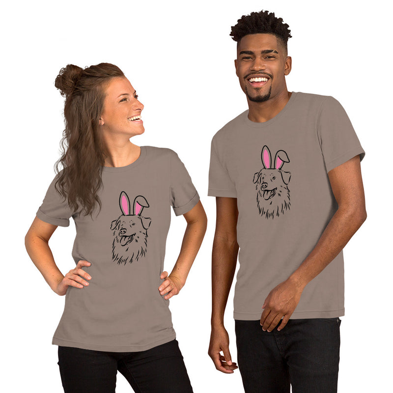 Australian Sheppard Easter Bunny Unisex t-shirt gift for aussi sheppard dog lover